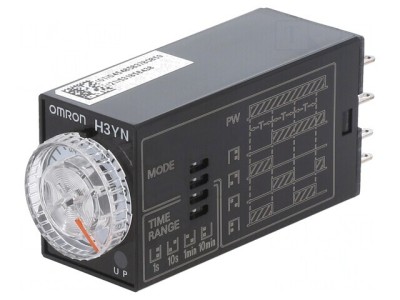 Timer DPDT 0,1s-10min 230VAC 5A H3YN-2-B foto