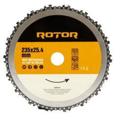 Disc motocoasa cu lant de drujba 235x25,4 mm pentru arbusti Rotor