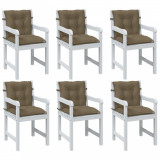 Perne scaun cu spatar mic 6 buc. melanj taupe 100x50x7cm textil GartenMobel Dekor, vidaXL