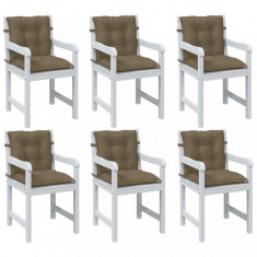 vidaXL Perne scaun cu spătar mic 6 buc. melanj taupe 100x50x7cm textil