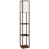 Lampă de Podea HOMCOM LED cu Rafturi, Lampă Modernă cu Comutator cu Pedală și Porturi USB, Temperatură Reglabilă a Luminii pentru Living, Dormitor, Ma