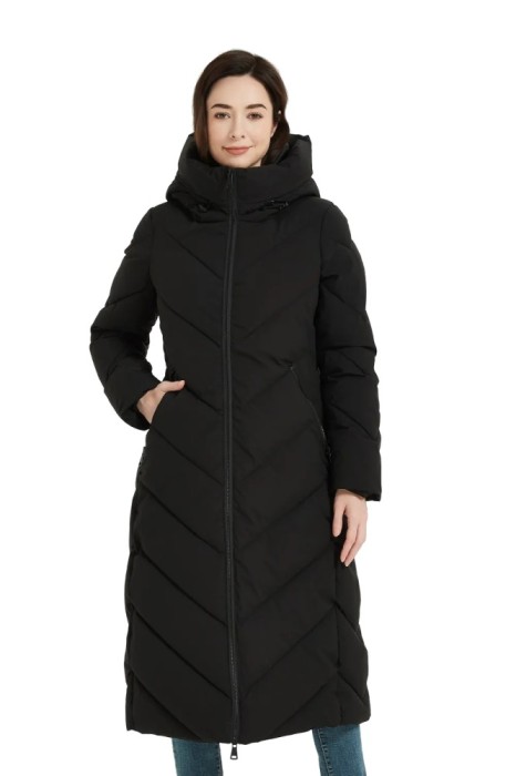 Geaca lunga femei KYMAXX Sofia F317 Negru