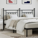 VidaXL Tăblie de pat metalică, negru, 180 cm