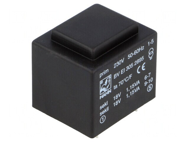 Transformator &icirc;ncapsulat 2,3VA 230V 18V PCB