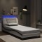 vidaXL Cadru de pat cu lumini LED alb/negru 90x190 cm piele ecologică 3213905