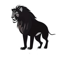 Sticker decorativ, Leu, Negru, 61 cm, 8726ST