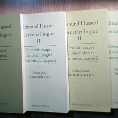 Edmund Husserl - Cercetari logice (4 vol.), (Editura Humanitas, 2007-2013)