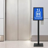 vidaXL Suport poster tip pedestal Argintiu a3 PVC și Fier Turnat 42020977