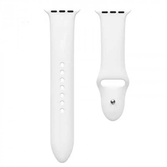 Curea compatibila Apple Watch 1/2/3/4, silicon, 42/44 mm Alb