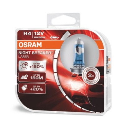 SET 2 BECURI 12V H4 60/55 W NIGHT BREAKER LASER NEXTGEN +150% OSRAM foto