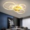 Lustra LED cu Telecomnda DARIO, 5 cercuri, 120W, Lumina Calda/Rece/Neutra, Dimabila, Auriu ModernLight Concept