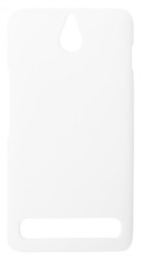 Husa tip capac plastic cauciucat alba pentru Sony Xperia E1 (D2004/D2005) / Sony Xperia E1 Dual Sim (D2104/D2105)