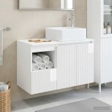 Cumpara ieftin Set dulap baie 2 buc. Alb foarte lucios 83 x 35 x 80 cm