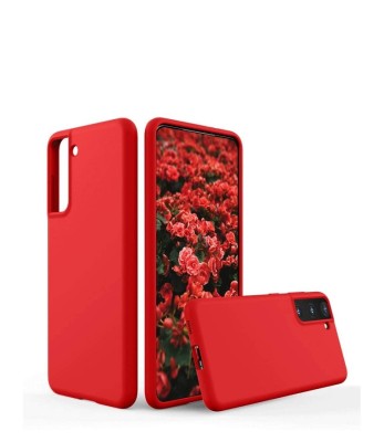 Husa silicon antisoc cu microfibra in interior Samsung Galaxy S21 Plus , Rosu foto