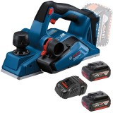 Bosch GHO 185-LI + 1600A00B8J - Rindea 82 mm + Set 2 acumulatori si incarcator Li-Ion 18 V 5 Ah