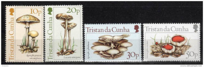 !!! RARR : TRISTAN DA CUNHA - CIUPERCI 1984 , 4 VALORI - NESTAMPILATE / FLORA foto