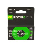 Set 4 baterii re&icirc;ncărcabile AAA / R03 Ni-MH GP ReCyko Pro 800mAh