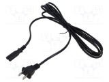 Cablu 2x18AWG IEC C7 mamă NEMA 1-15 PVC 3m negru POS