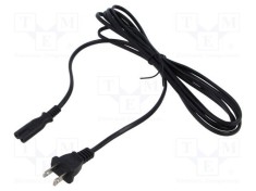 Cablu 2x18AWG IEC C7 mamă NEMA 1-15 PVC 3m negru POS