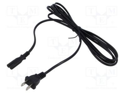 Cablu 2x18AWG IEC C7 mamă NEMA 1-15 PVC 3m negru POS foto