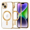 Husa MagSafe pentru Apple iPhone 14 Plus, Techsuit, Luxury Crystal, Aurie