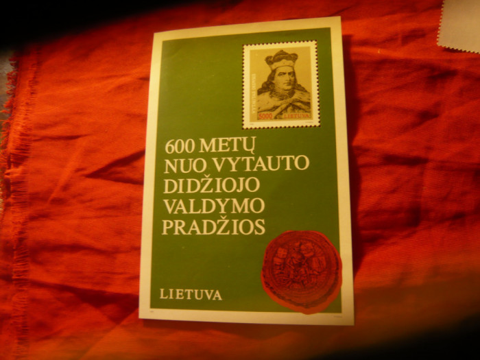 Bloc Lituania 1992 - Personalitati Istorice , val. 5000 tal