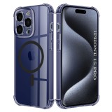 Husa iPhone 15 Pro Asteroid GSM Shockproof Clear Silicone MagSafe, fumuriu