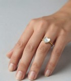 Cumpara ieftin Inel din Argint 925 Placat cu Aur 18K cu Sidef Natural in Forma de Inima, 1.89g