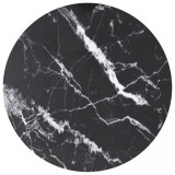 VidaXL Blat masă negru &Oslash;90x1 cm sticlă securizată cu design marmură
