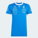 Mercedes AMG Petronas tricou de bărbați F1 Blue with Sponsor Logos - SILVERSTONE 2026 Edition - XL
