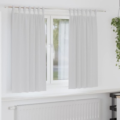 vidaXL Perdele cu perdele 2 pcs Gri deschis 175x140cm Poliester 4107569 foto