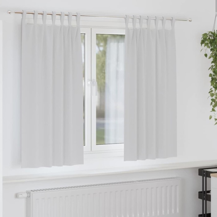 vidaXL Perdele cu perdele 2 pcs Gri deschis 175x140cm Poliester 4107569