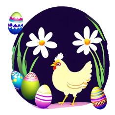 Sticker decorativ, Oua, Negru, 60 cm, 10064ST foto