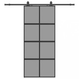 Cumpara ieftin Usa glisanta cu set feronerie neagra 90x205cm sticla securizata