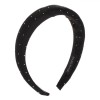 Bentita Păr Puffy Neagra cu Strasuri Albe - Eleganta, Accesorii Dama, Material Acetat/Acril/Aliaj