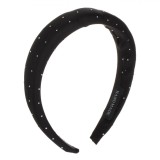 Bentita Păr Puffy Neagra cu Strasuri Albe - Eleganta, Accesorii Dama, Material Acetat/Acril/Aliaj