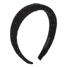 Bentită Păr, Puffy, Strasuri Albe, Negru
