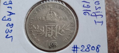 AUSTRIA 1 COROANA 1908 argint Franz Joseph foto