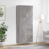 VidaXL Dulap &icirc;nalt, gri sonoma, 69,5x34x180 cm, lemn compozit