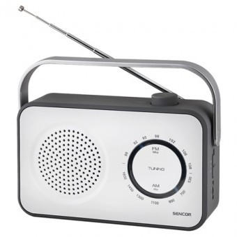 Radio portabil am/ fm cauciucat alb sencor foto