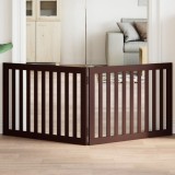 vidaXL Poartă pentru c&acirc;ini pliabilă 2 panouri maro, 160 cm, lemn plop