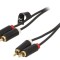 Cablu RCA Aurit 3m Negru x2