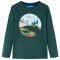 Tricou de copii cu maneci lungi verde &icirc;nchis 104 GartenMobel Dekor