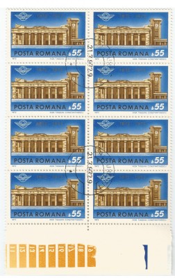 Romania, LP 796/1972, Centenarul Garii de Nord, in bloc de 8, oblit. foto