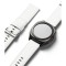 Curea pentru Fossil Hybrid 24mm / Mobvoi TicWatch Pro 5 / Suunto 9 / Suunto 9 Baro / Suunto D5 - Ringke Leather One Basic Bold - White