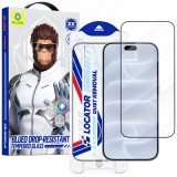 Folie de protectie Ecran Blueo Drop Resistant Applicator Pro pentru Apple iPhone 18 Pro / 17 Pro / 17 / 16 Pro, Sticla Securizata, Full Glue, Neagra