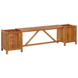 Gossi banca de gradina cu 2 jardiniere, 150x30x40 cm, lemn de acacia