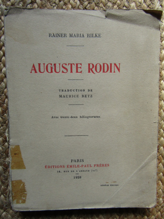 AUGUSTE RODIN par RAINER MARIA RILKE , 1928