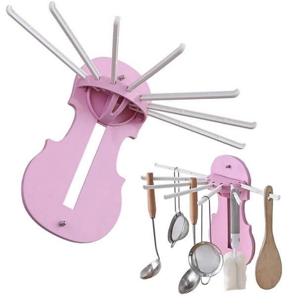 Suport pentru Prosoape sau Ustensile Bucatarie, Roz, 26,5 x 39 x 21 cm