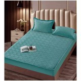 Cumpara ieftin Husa de Saltea Tip Topper cu Elastic + 2 Fete de Perna Catifea, Turcoaz 160x200 - JO989